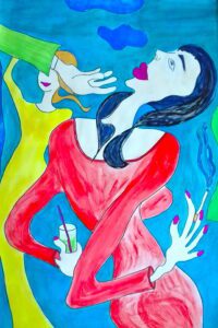 Femme à la cigarette 80x100