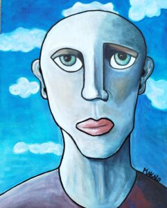 Portrait tête dans les nuages 40x50